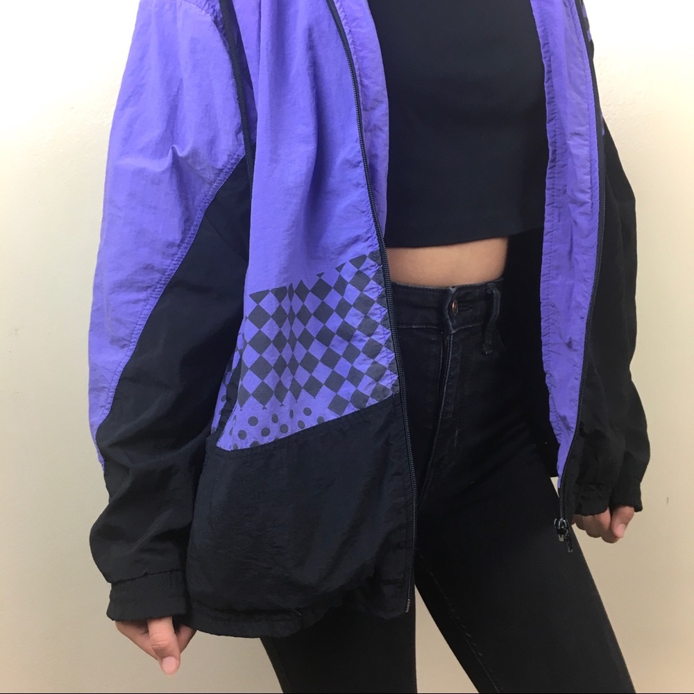VTG Bocoo 80s Windbreaker Purple Black jacket